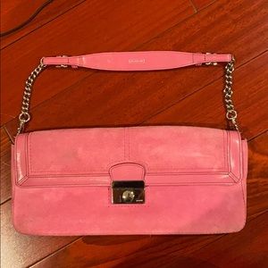 Coach Pink Suede Shoulder Bag